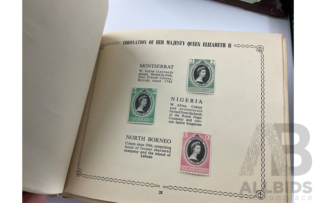 Collection of Australian Philately Including 1990/91 Collectors Years Book 2003 Collection Album, 1988 Heritage Albums, Australian Commonwealth Specialists Catalogue, 1953 Commonwealth Coronation Stamps