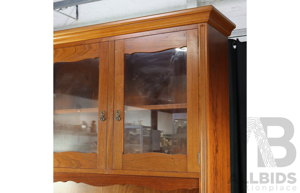 Modern Teak Kitchen Buffet and Hutch