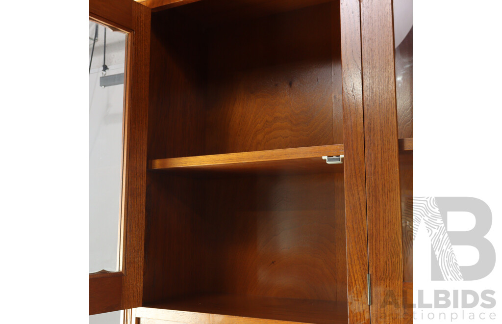 Modern Teak Kitchen Buffet and Hutch