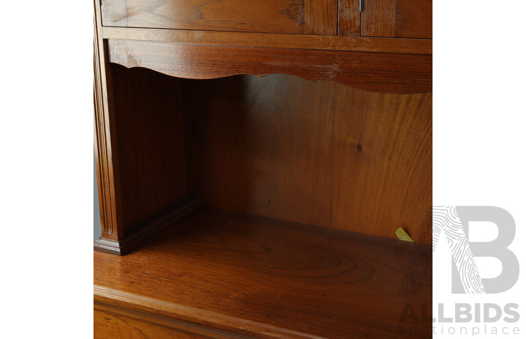 Modern Teak Kitchen Buffet and Hutch