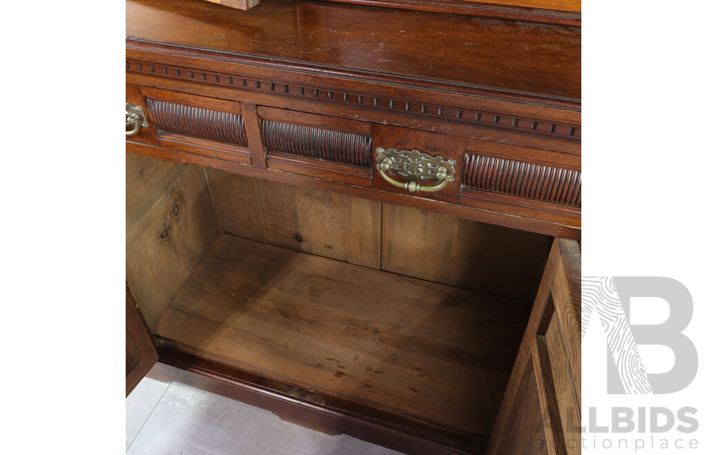 Edwardian Oak Three Piece Parlour Cabinet