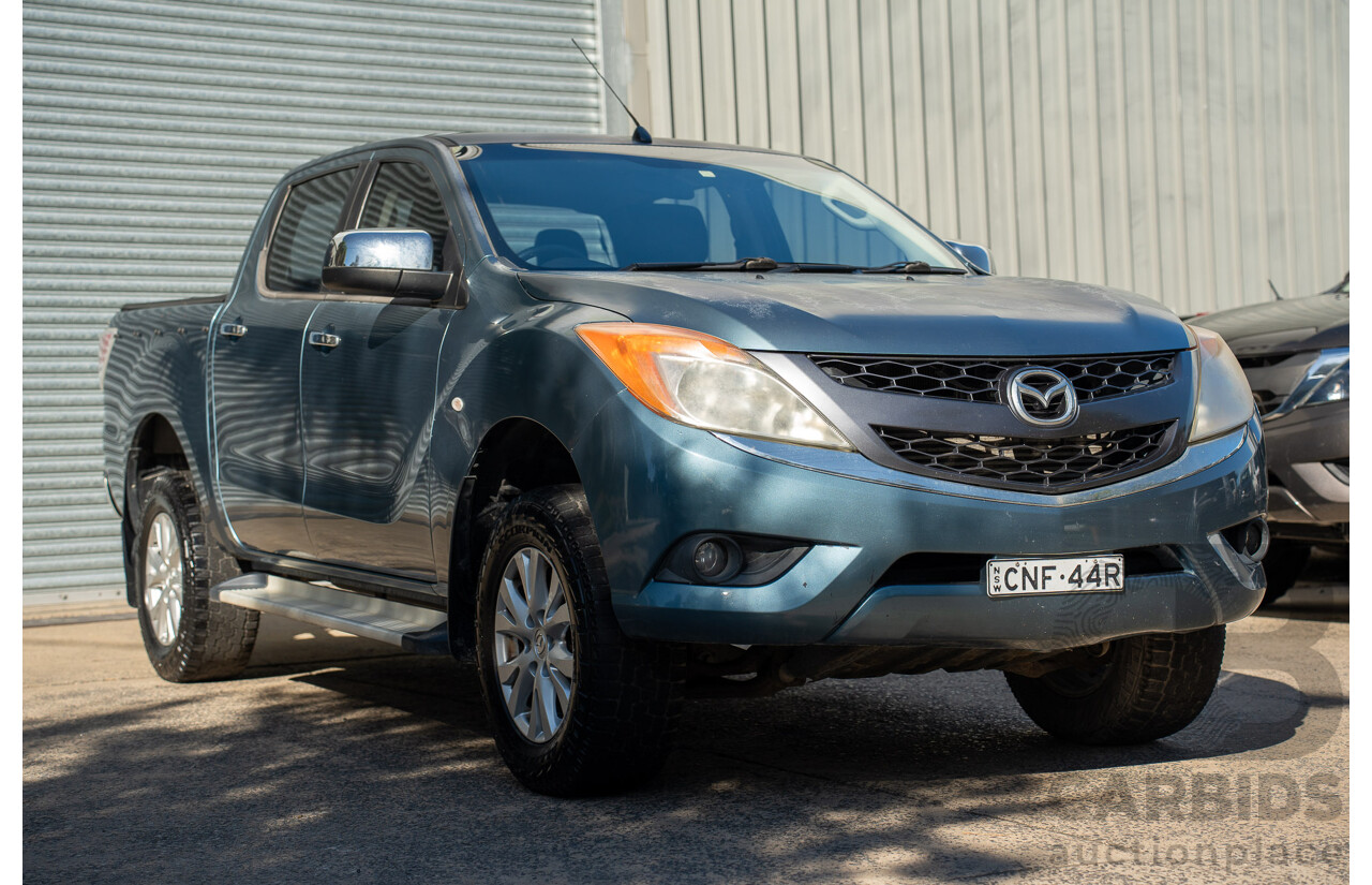 3/2013 Mazda BT-50 XTR Hi-Rider (4x2) Dual Cab Utility Gunmetal Blue Turbo Diesel 3.2L