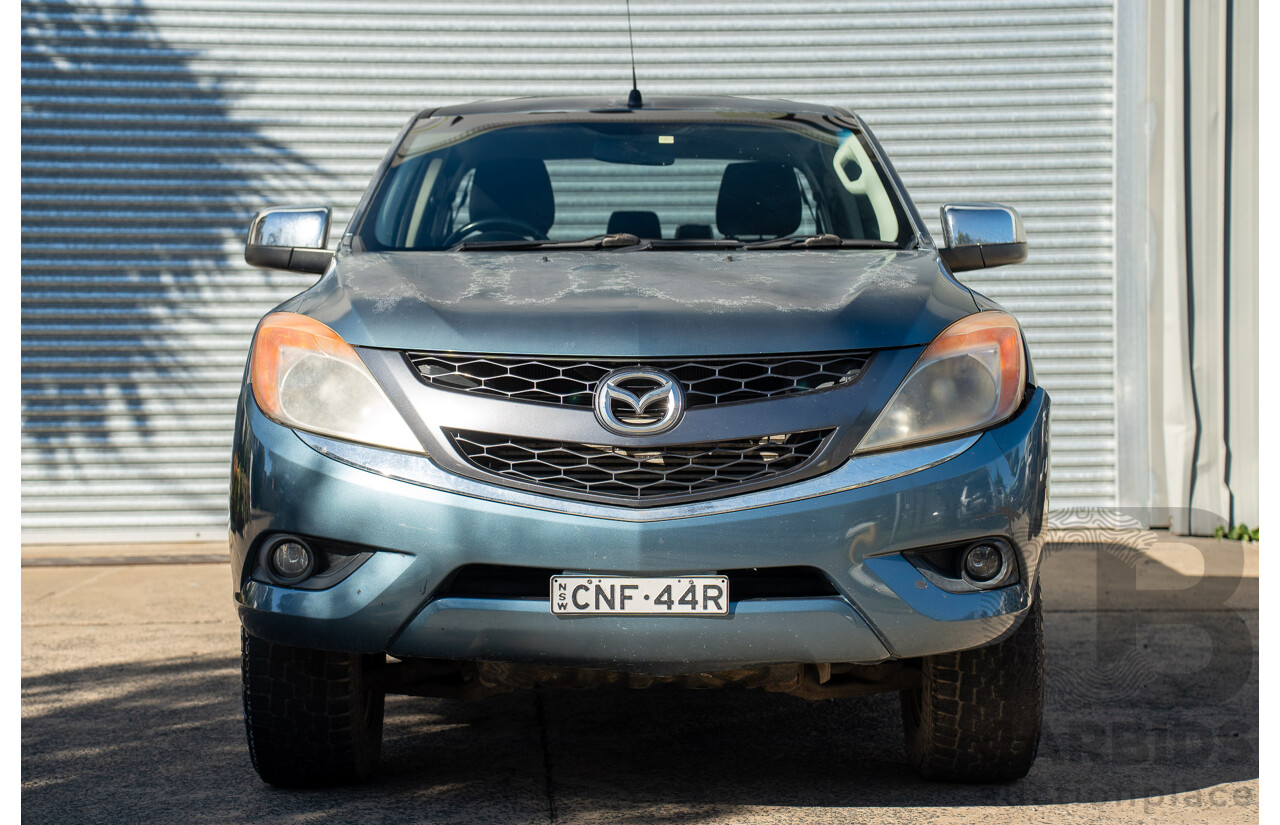 3/2013 Mazda BT-50 XTR Hi-Rider (4x2) Dual Cab Utility Gunmetal Blue Turbo Diesel 3.2L