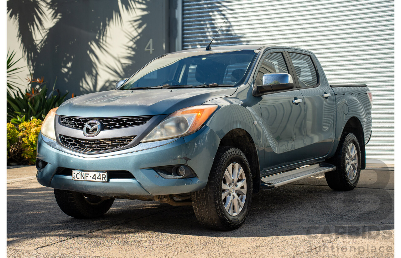 3/2013 Mazda BT-50 XTR Hi-Rider (4x2) Dual Cab Utility Gunmetal Blue Turbo Diesel 3.2L