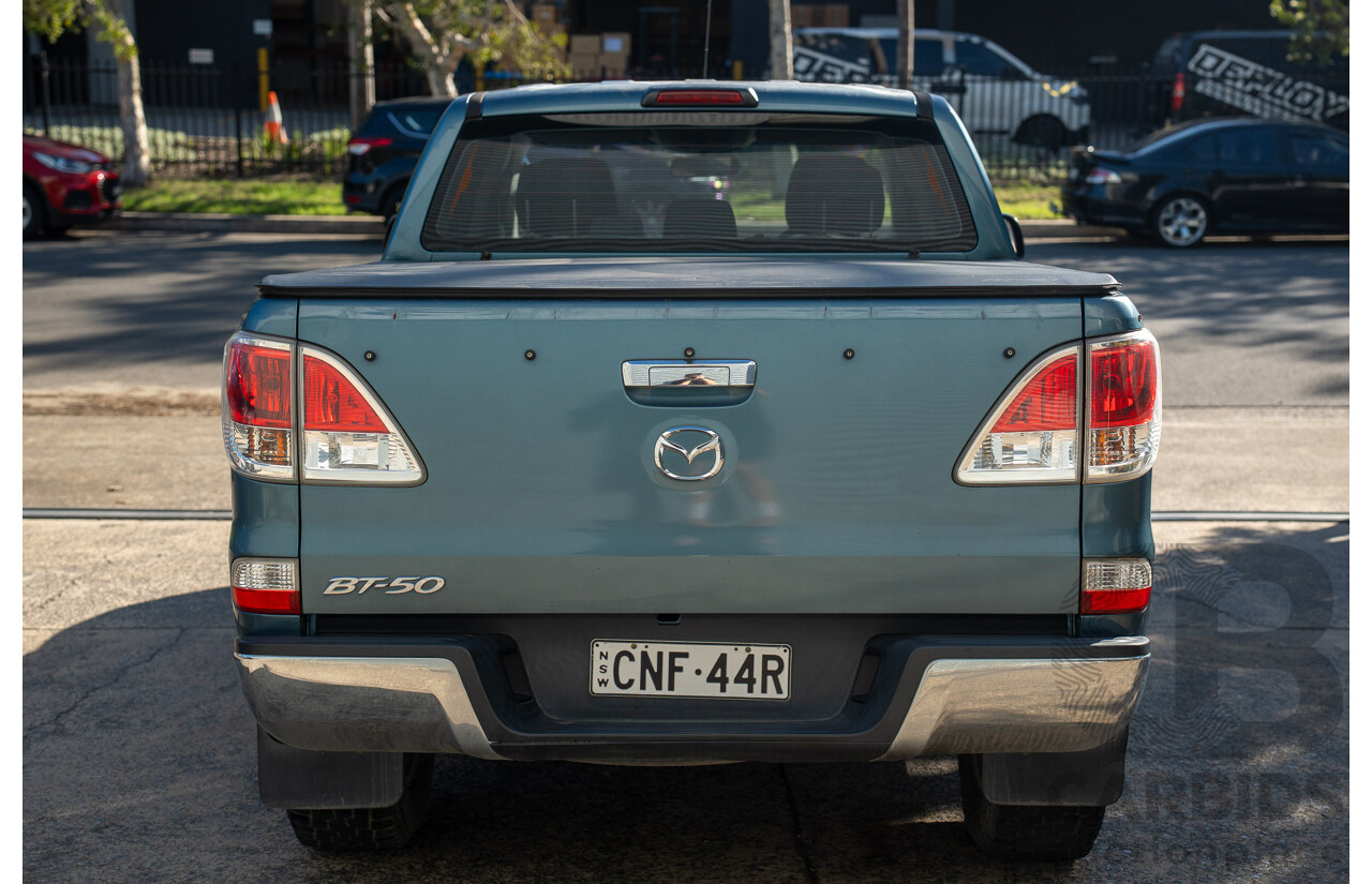 3/2013 Mazda BT-50 XTR Hi-Rider (4x2) Dual Cab Utility Gunmetal Blue Turbo Diesel 3.2L