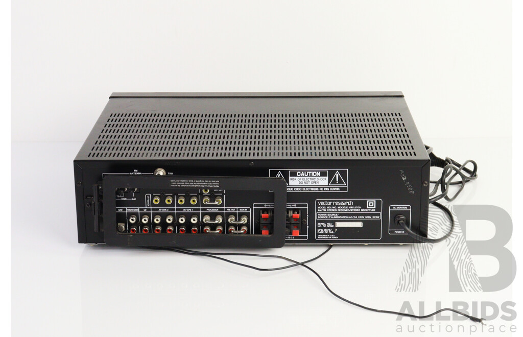 Vector Research AM FM Stereo Reciever, VRX 2700 with Instruction Booklet