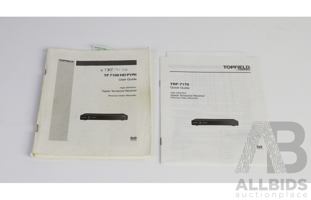 Topfield High Deffinition Digital Terrestrial Reciever TRF 7170 with Instuction Booklet
