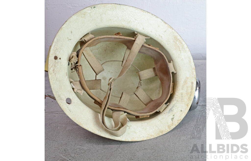 Vintage Fibreglass Miners Helmet with Torch by Pyrene Panorama