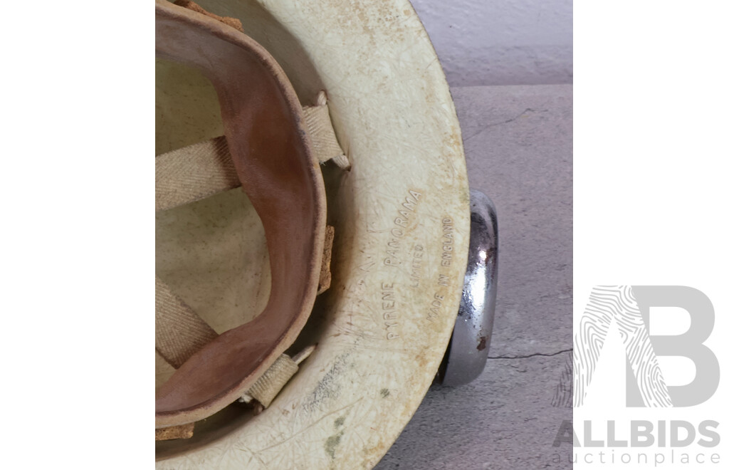 Vintage Fibreglass Miners Helmet with Torch by Pyrene Panorama