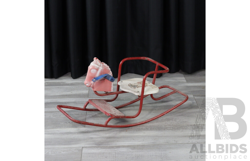 Vintage Metal Framed Rocking Horse by Cyclops