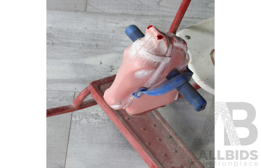 Vintage Metal Framed Rocking Horse by Cyclops