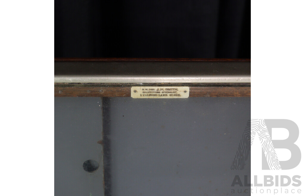 Vintage Brass Bound Glass Shop Front Display Cabinet