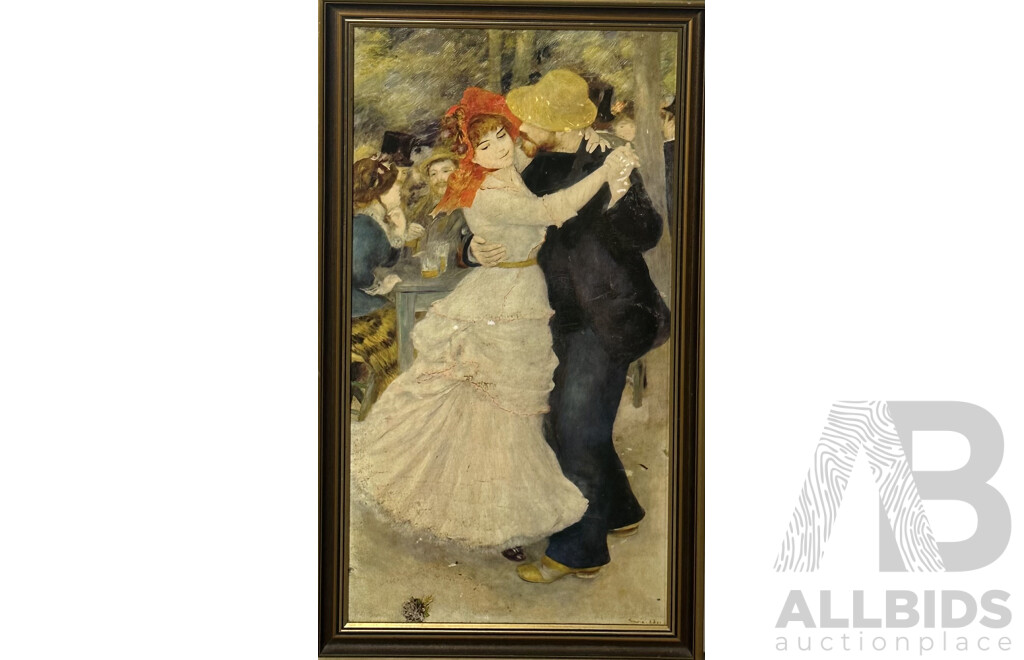 Renoir (French, 1841-1919), Dance at Bougival, Reproduction Canvas (1883) & Cape Grim Homestead, Tas., Print of Original, 65 x 37 cm (frame Renoir) (2)