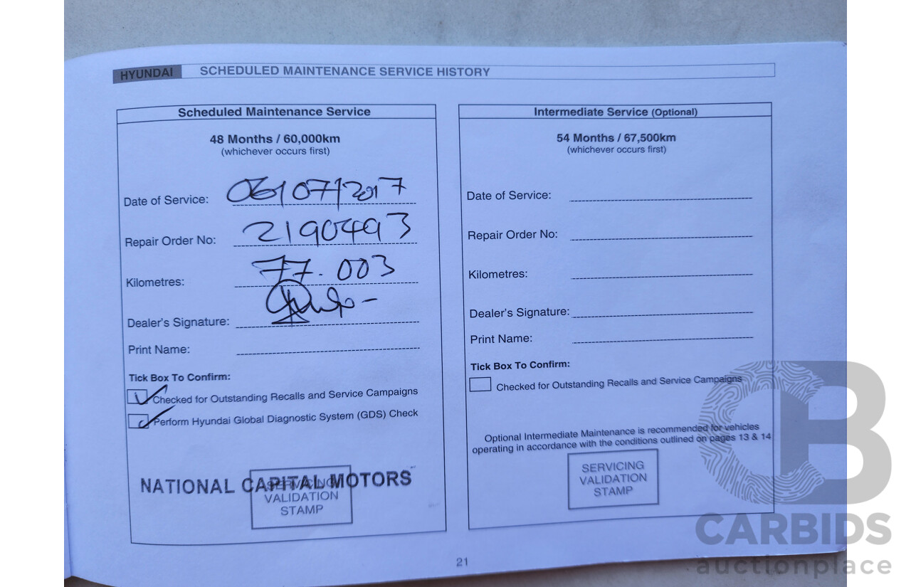 12/2012 Hyundai i30 Elite GD 5d Hatchback White 1.8L