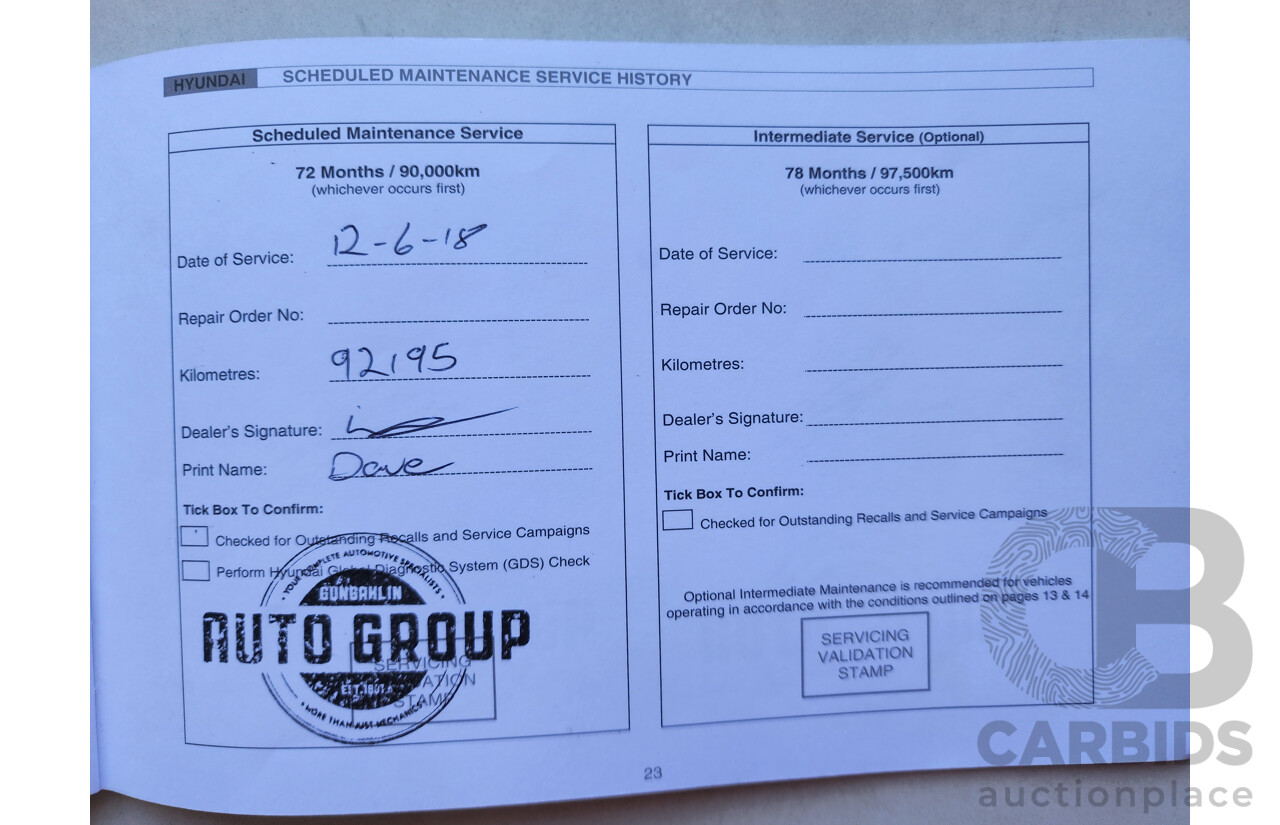 12/2012 Hyundai i30 Elite GD 5d Hatchback White 1.8L