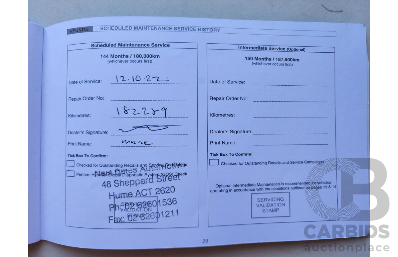 12/2012 Hyundai i30 Elite GD 5d Hatchback White 1.8L