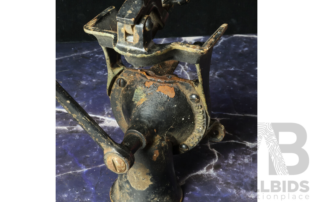 Cast Iron No 2 Wall and Bench Mount Meat Grinder by Spong & Co, London
