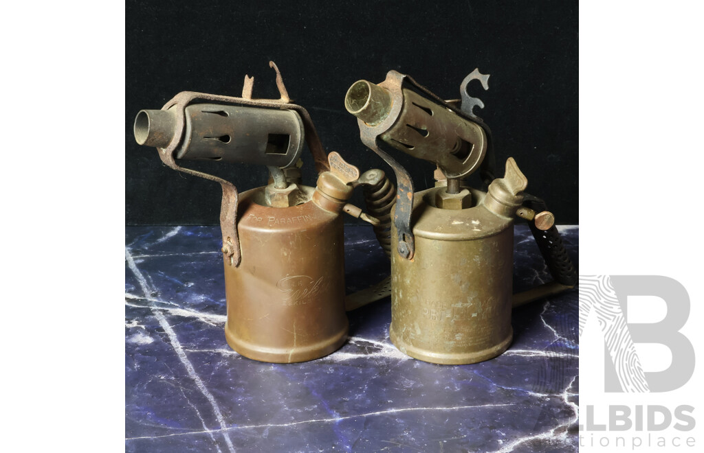Pair of Vintage Brass Paraffin Blow Torches
