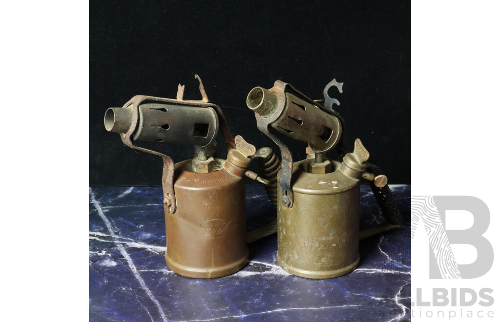 Pair of Vintage Brass Paraffin Blow Torches