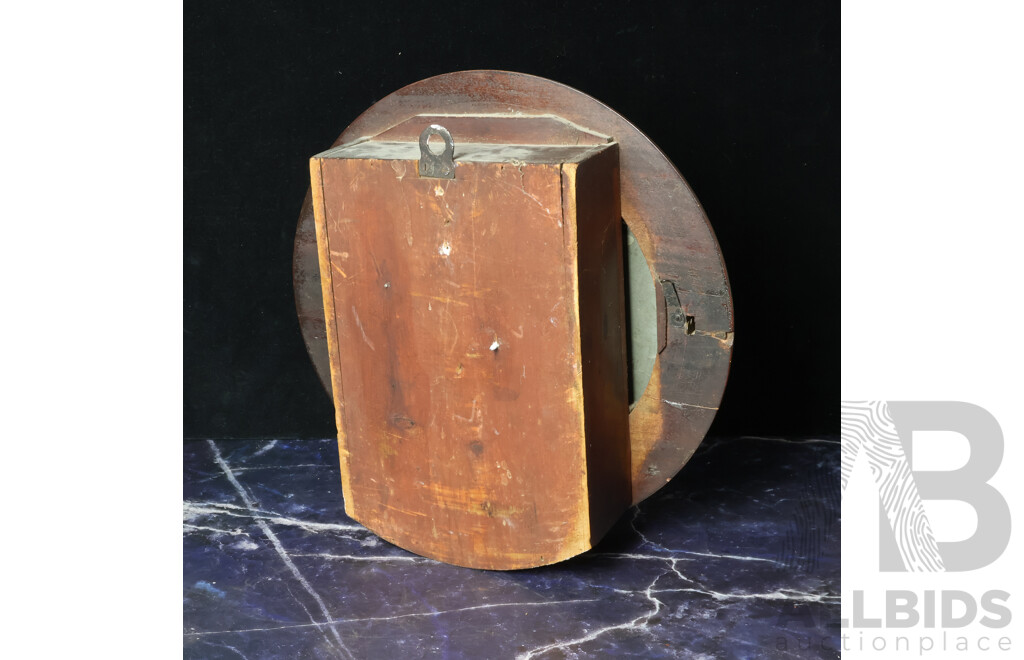 Antique Mahogany Railway Clock with Tin Dial