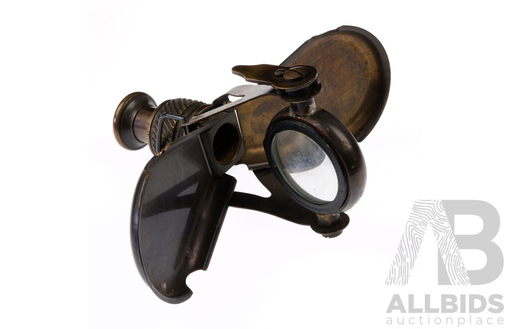 Antique Brass R & J Beck Ltd. London 1857 Fold Out Nautical Monocular Spyglass Telescope, Number 7964387