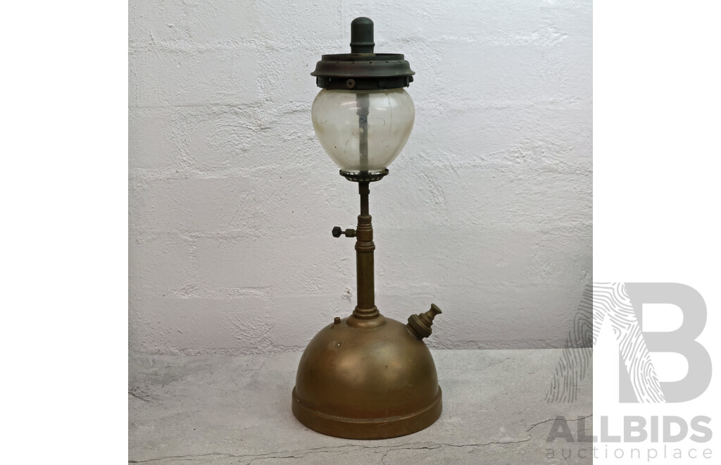 Antique Brass Tilley Pressure Lamp with Glass Shade