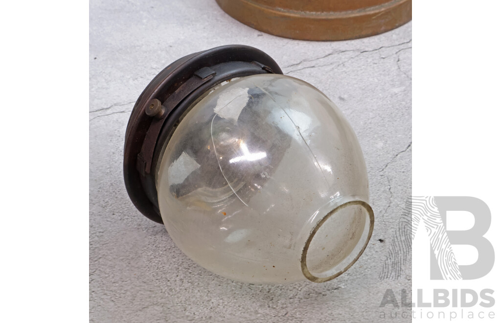 Antique Brass Tilley Pressure Lamp with Glass Shade