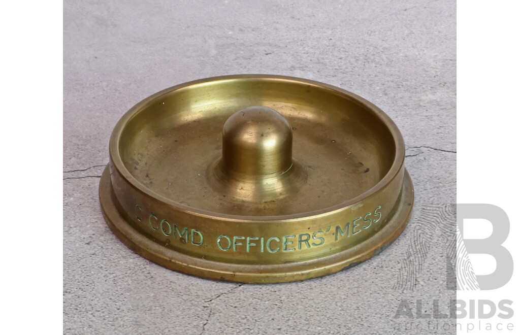 Artillery Shell Casing Commemorative Piece, C Comd. Officer's Mess