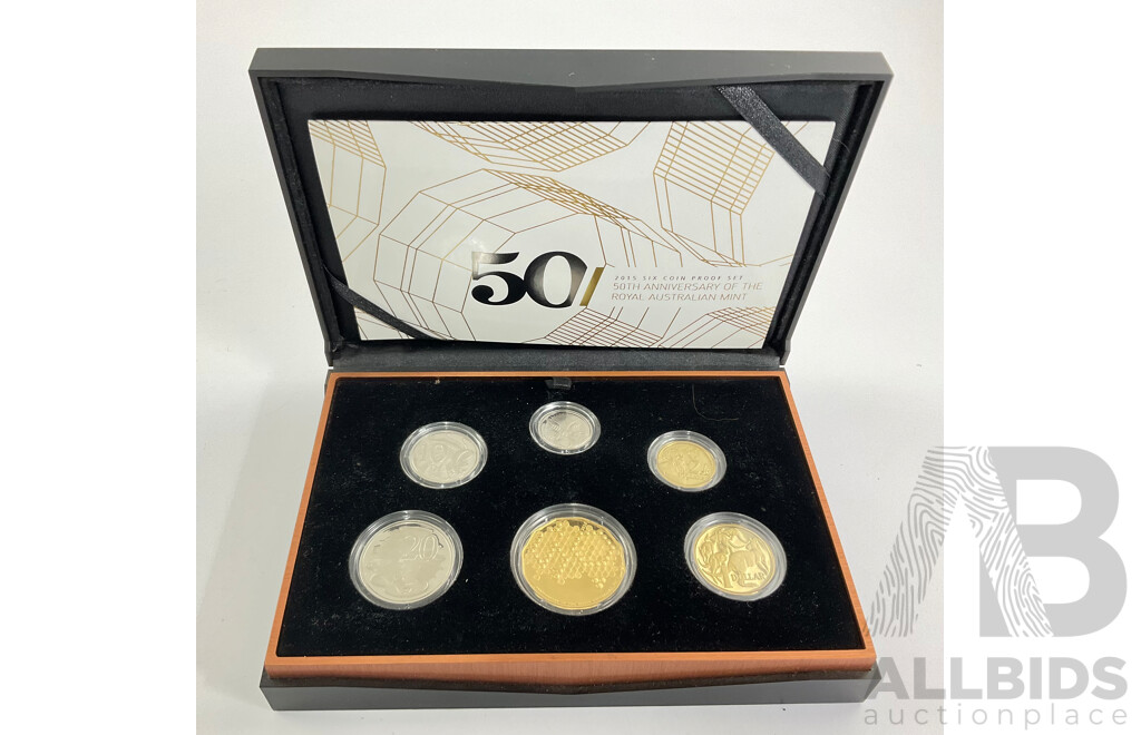 Australian RAM 2015 Six Proof Coin Set, 50th Anniversary of the Royal Australian Mint