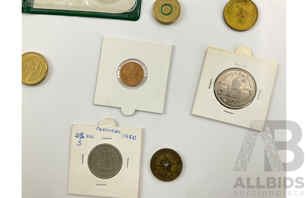 Australian 1982 UNC Coin Set, One Dollars 2000 Victorian Cross and 2014 Terra Australis, 2016 Two Dollar Olympics, 2001 Twenty Cent Federation, Centenary Federation Medallion
