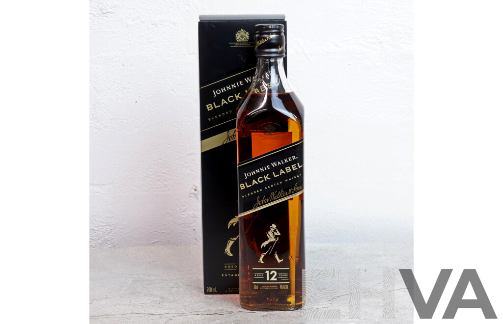 Boxed Johnnie Walker Black Label Blended Scotch Whiskey
