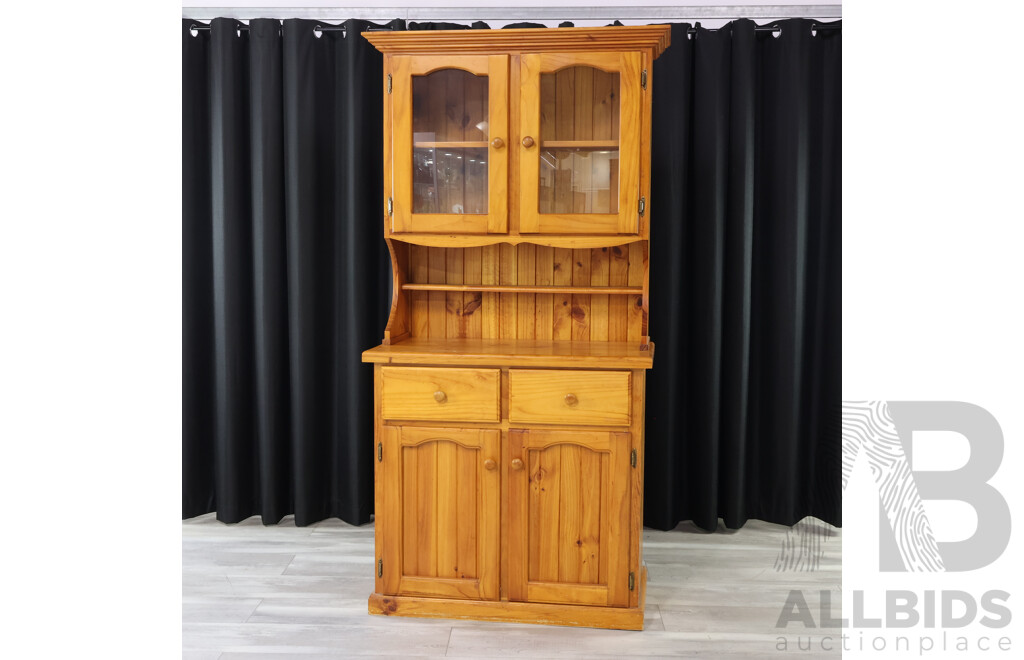 Modern Pine Buffet and Hutch