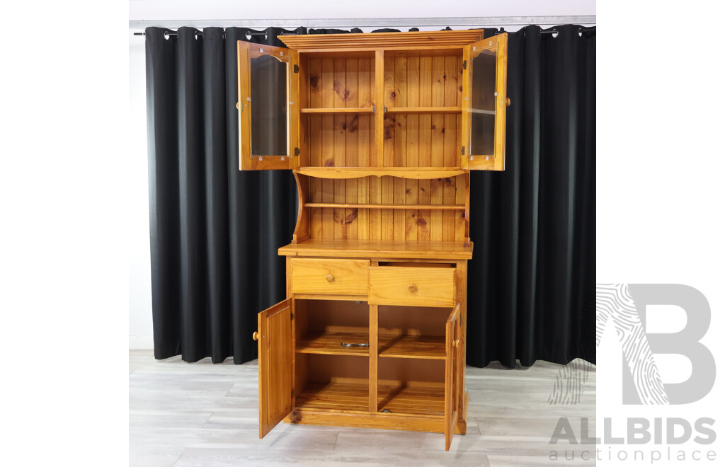 Modern Pine Buffet and Hutch