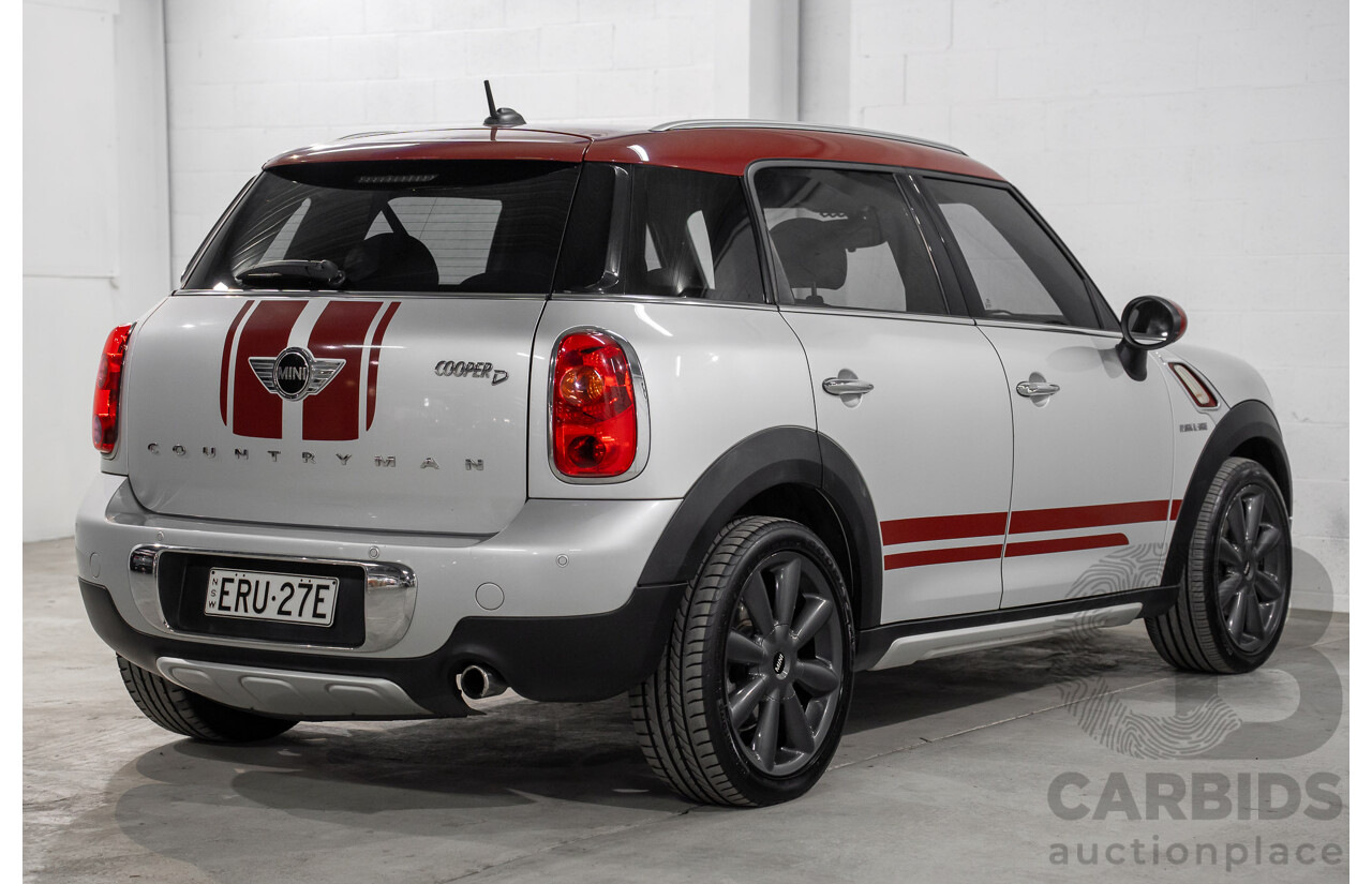08/2016 Mini Cooper D Countryman (FWD) R60 MY15 4d Wagon Crystal Silver Metallic Turbo Diesel 2.0L