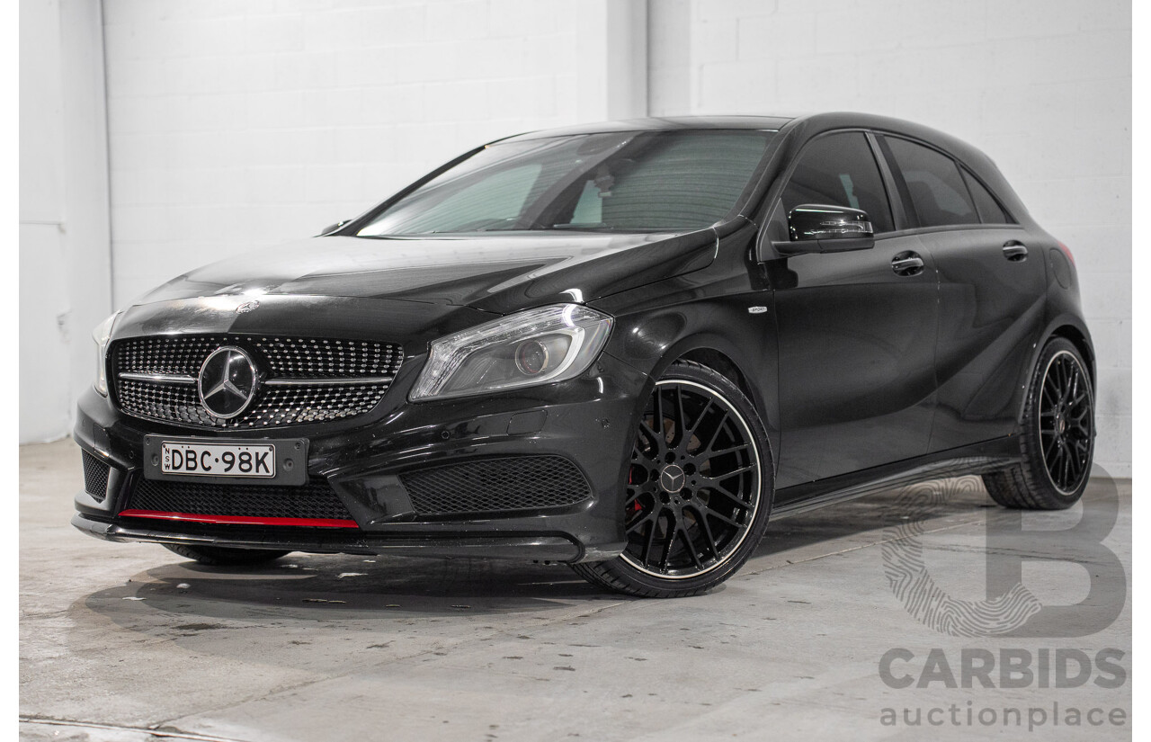 10/2015 Mercedes-Benz A250 Sport 176 MY15 5d Hatchback Cosmos Black Metallic Turbo 2.0L