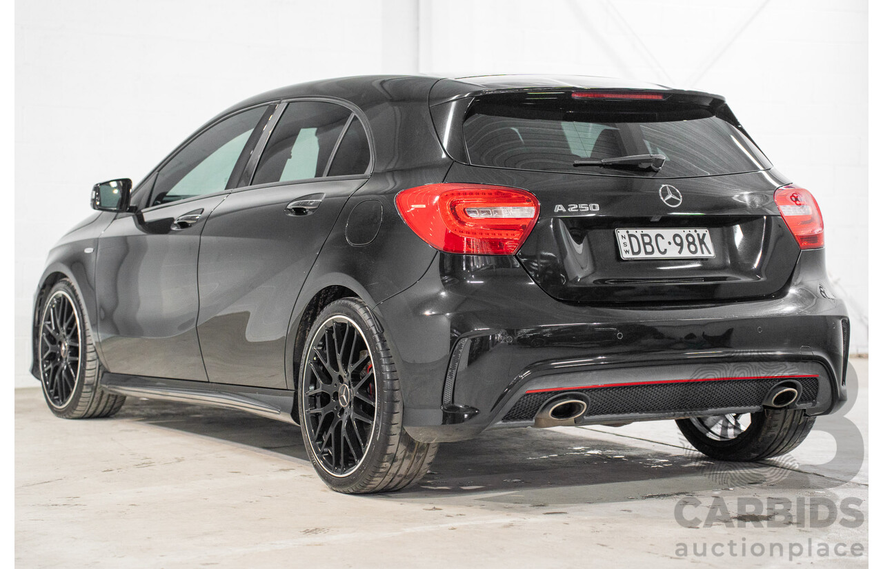 10/2015 Mercedes-Benz A250 Sport 176 MY15 5d Hatchback Cosmos Black Metallic Turbo 2.0L