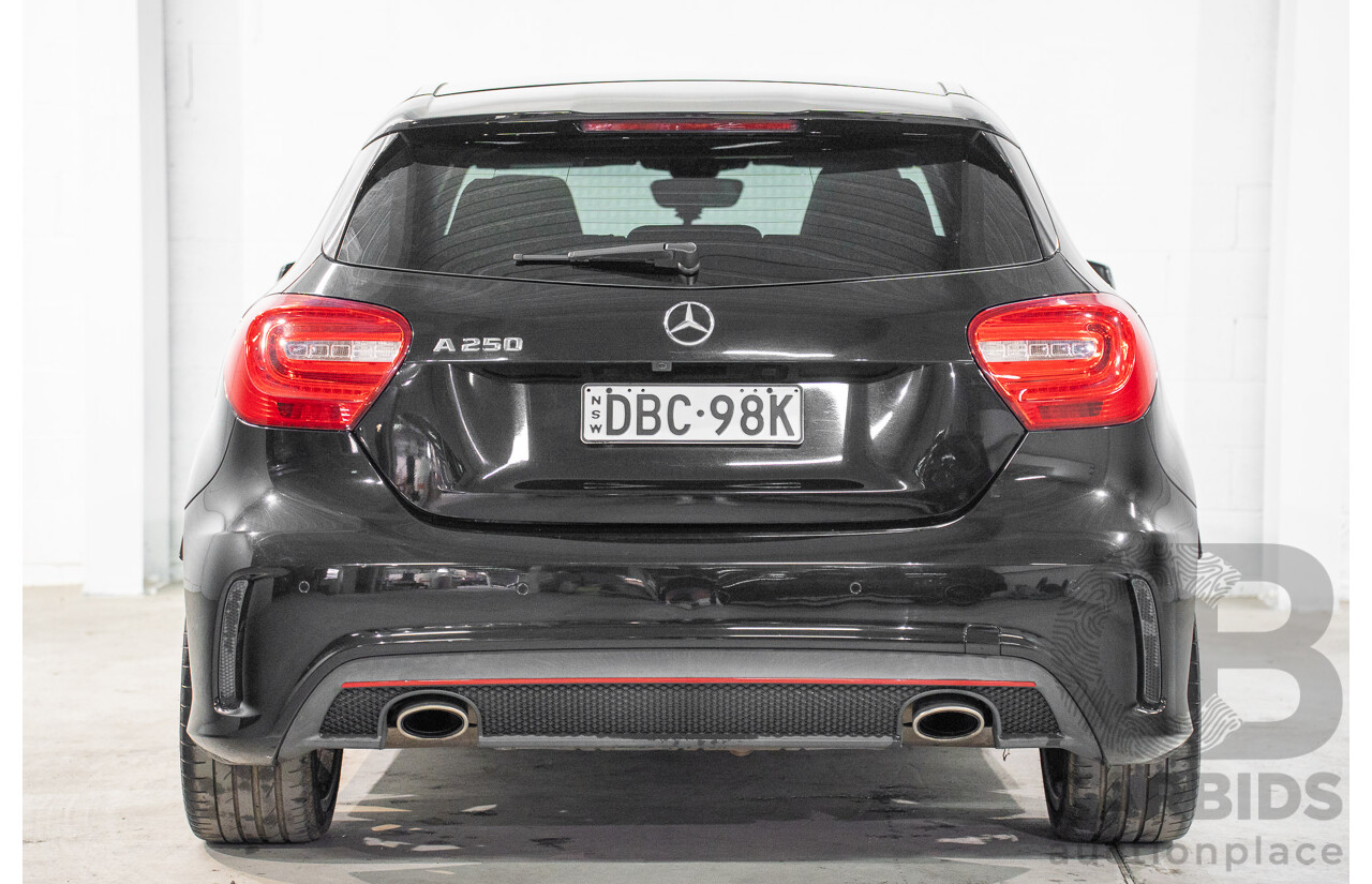 10/2015 Mercedes-Benz A250 Sport 176 MY15 5d Hatchback Cosmos Black Metallic Turbo 2.0L