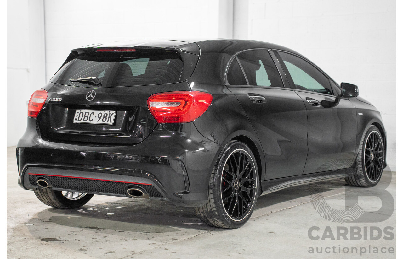 10/2015 Mercedes-Benz A250 Sport 176 MY15 5d Hatchback Cosmos Black Metallic Turbo 2.0L