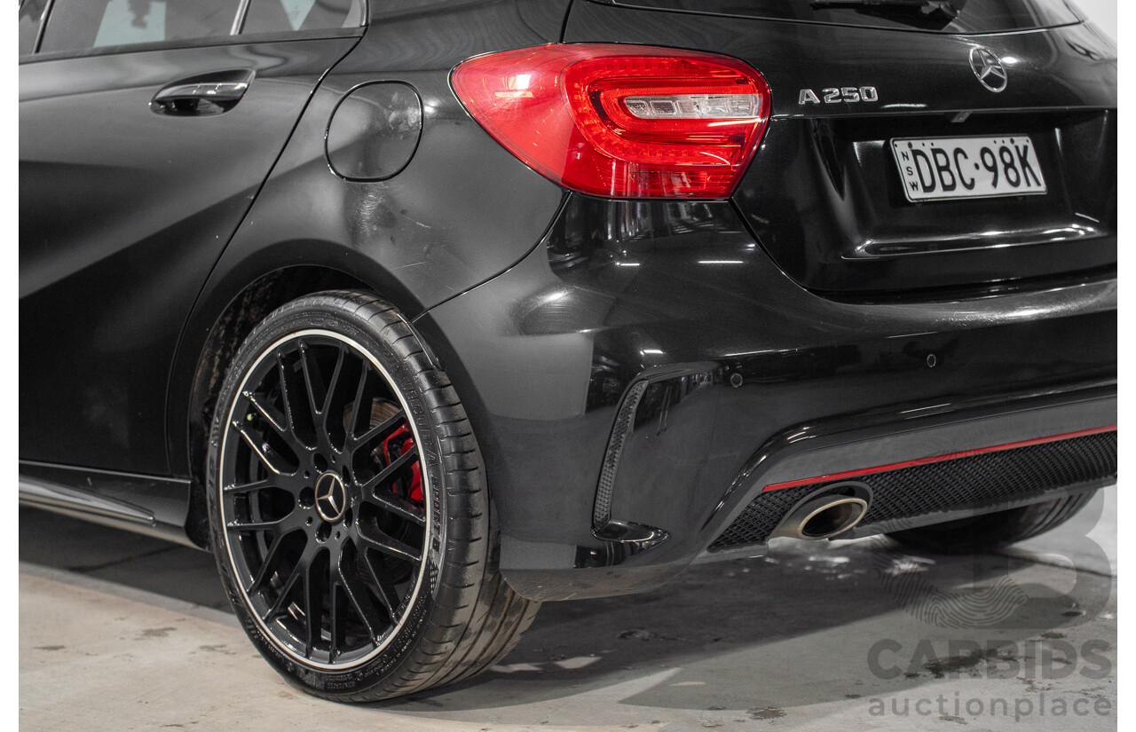 10/2015 Mercedes-Benz A250 Sport 176 MY15 5d Hatchback Cosmos Black Metallic Turbo 2.0L