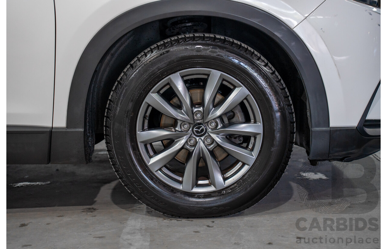 01/2018 Mazda CX-9 Sport (FWD) MY18 4D Wagon Snowflake White Pearl Turbo 2.5L - 7 Seater
