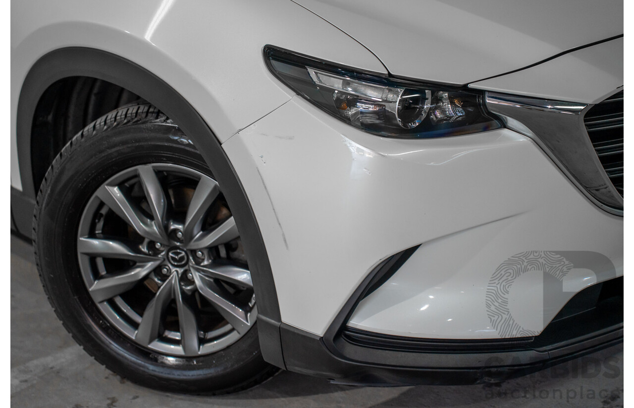 01/2018 Mazda CX-9 Sport (FWD) MY18 4D Wagon Snowflake White Pearl Turbo 2.5L - 7 Seater