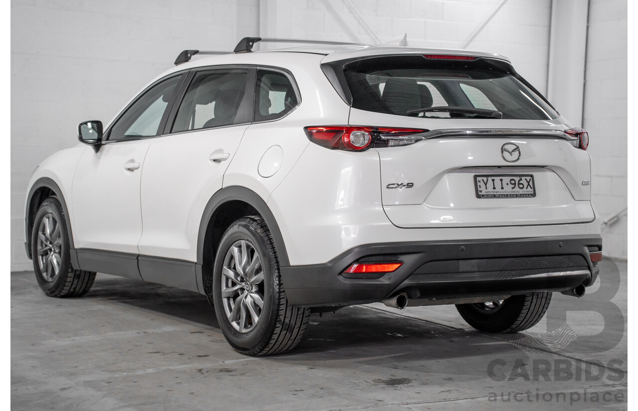 01/2018 Mazda CX-9 Sport (FWD) MY18 4D Wagon Snowflake White Pearl Turbo 2.5L - 7 Seater