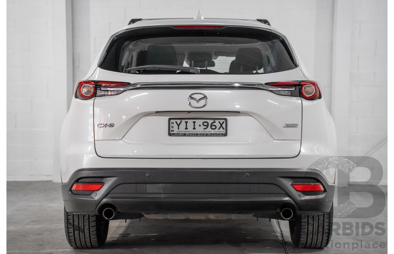 01/2018 Mazda CX-9 Sport (FWD) MY18 4D Wagon Snowflake White Pearl Turbo 2.5L - 7 Seater