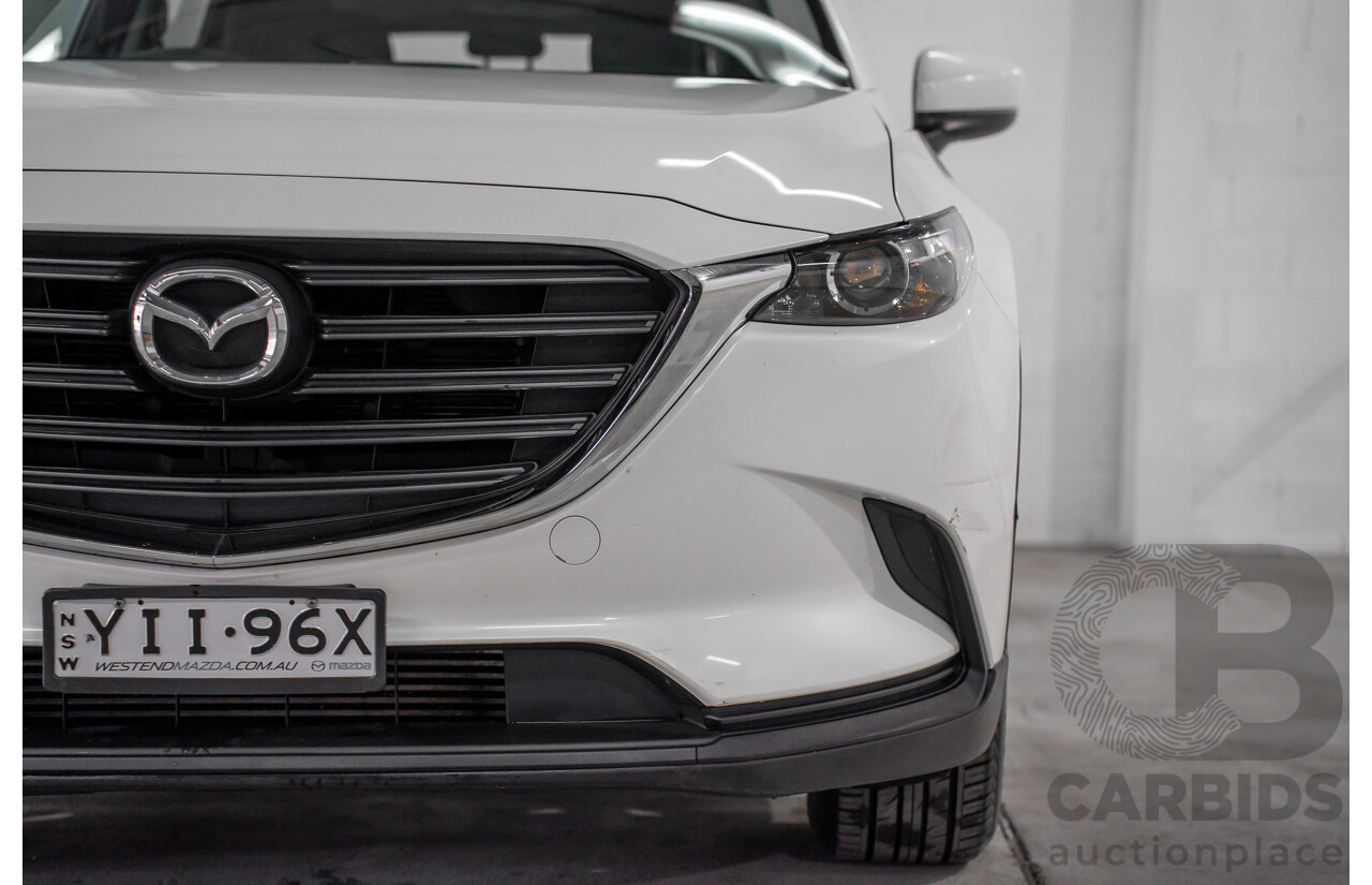 01/2018 Mazda CX-9 Sport (FWD) MY18 4D Wagon Snowflake White Pearl Turbo 2.5L - 7 Seater