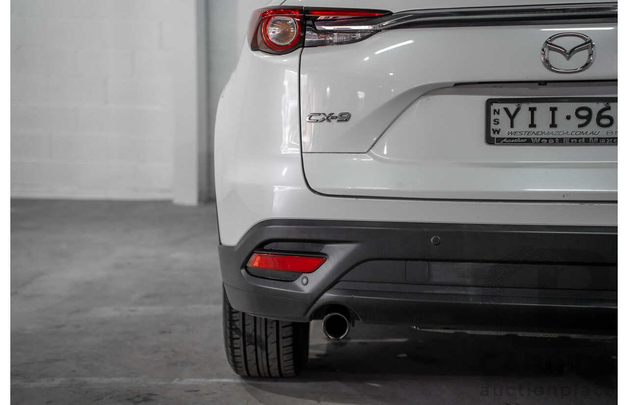 01/2018 Mazda CX-9 Sport (FWD) MY18 4D Wagon Snowflake White Pearl Turbo 2.5L - 7 Seater