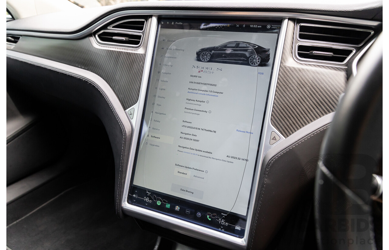 11/2014 Tesla Model S P85+ Performance Plus 4d Hatchback Black Dedicated Electric EV 310kw