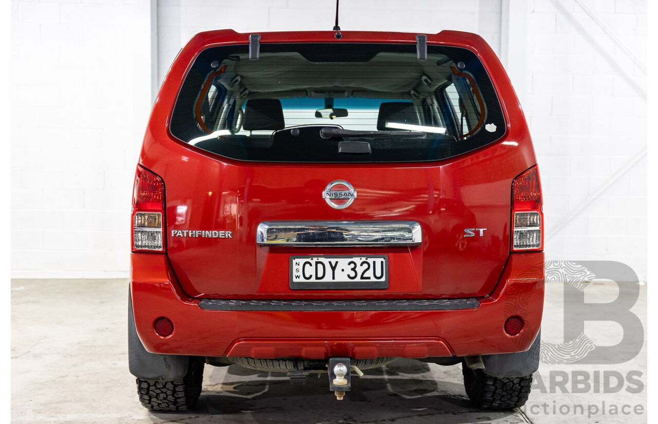 6/2012 Nissan Pathfinder ST (4x4) R51 SERIES 4 4d Wagon Red Turbo Diesel 2.5L - 7 Seater