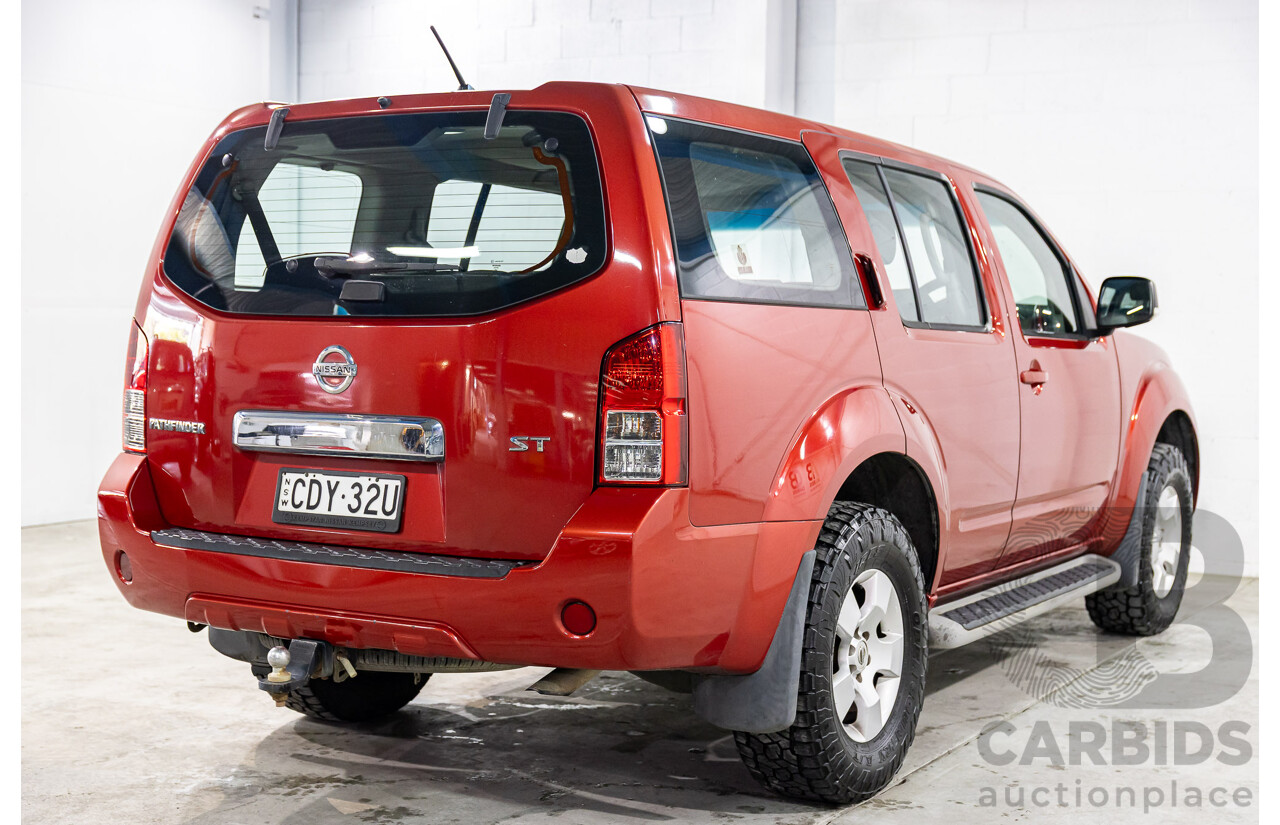 6/2012 Nissan Pathfinder ST (4x4) R51 SERIES 4 4d Wagon Red Turbo Diesel 2.5L - 7 Seater