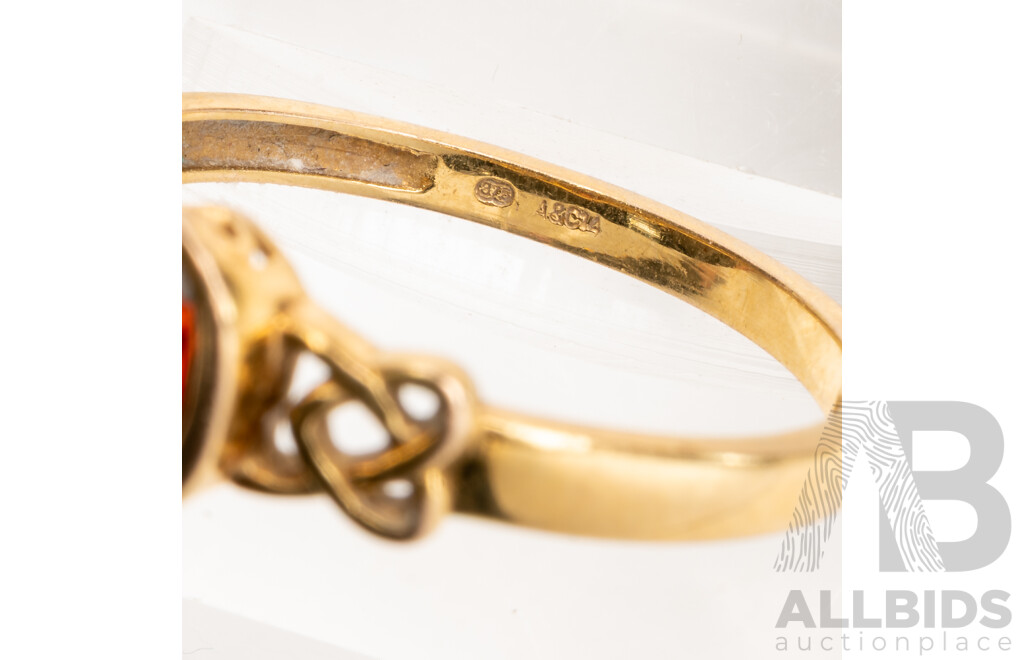 Angus & Coote 9ct Garnet Ring, Size O, 1.62 Grams