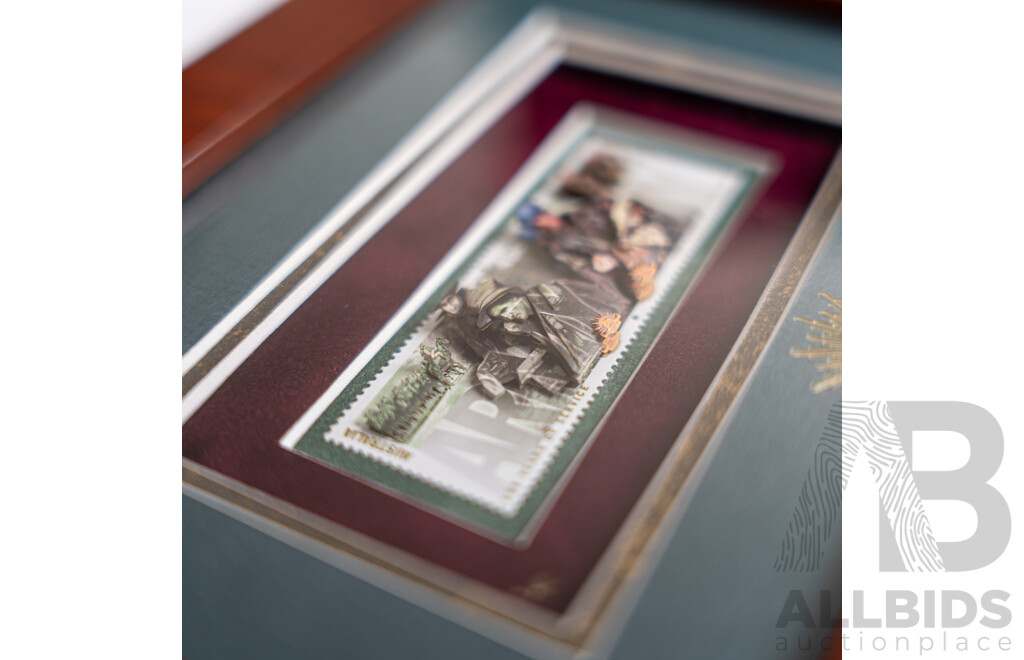 Australian Framed Mibex Australian Army Stamps